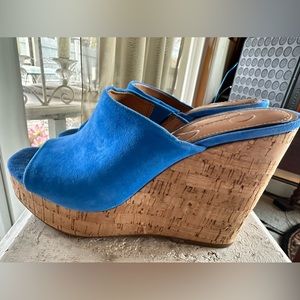 Jessica Simpson Shantelle Isle Blue Lux Kid Suede (floor sample NIB) Size 8